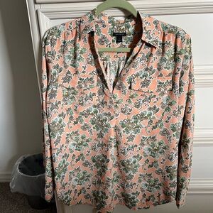 Ann Taylor Floral Button-Up Blouse